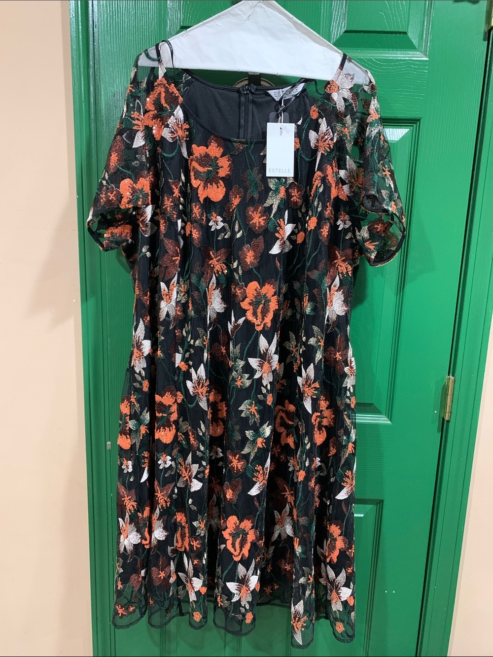 Estelle  autumn garden hand embroidered dress nwt size 4x